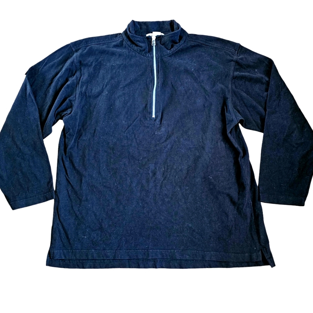 Vintage BADGE Unisex Black Quarter Zip Pullover (Size L)